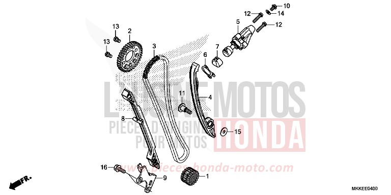 NOCKENWELLENKETTE/SPANNVORRICHTUNG von Africa Twin GLINT WAVE BLUE METALLIC (B197X) von 2019